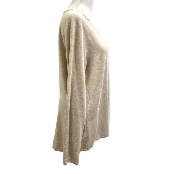 Lululemon Emerald Long Sleeve Shirt Modal French Terry Heathered Cashew size 8 - Picture 2 of 4